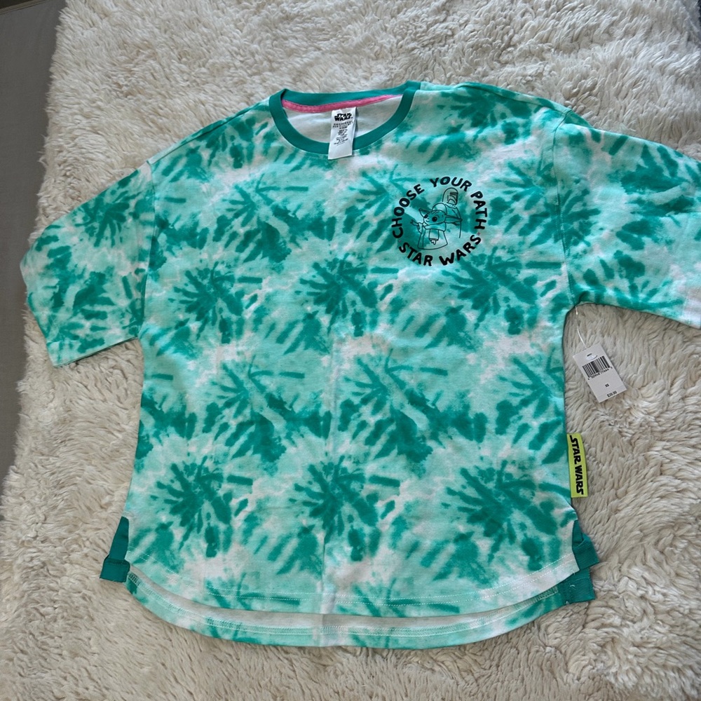 Star Wars Grogu Teal Tie-Dye T-Shirt